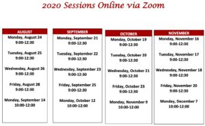 2020 tutor training schedule