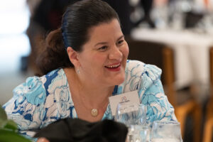Attendees engaged in conversation during the Literacy Matters wine reception
