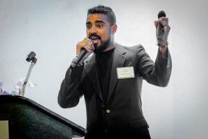 ide view of the luncheon space with attendees gathered to celebrate literacy and community impact.